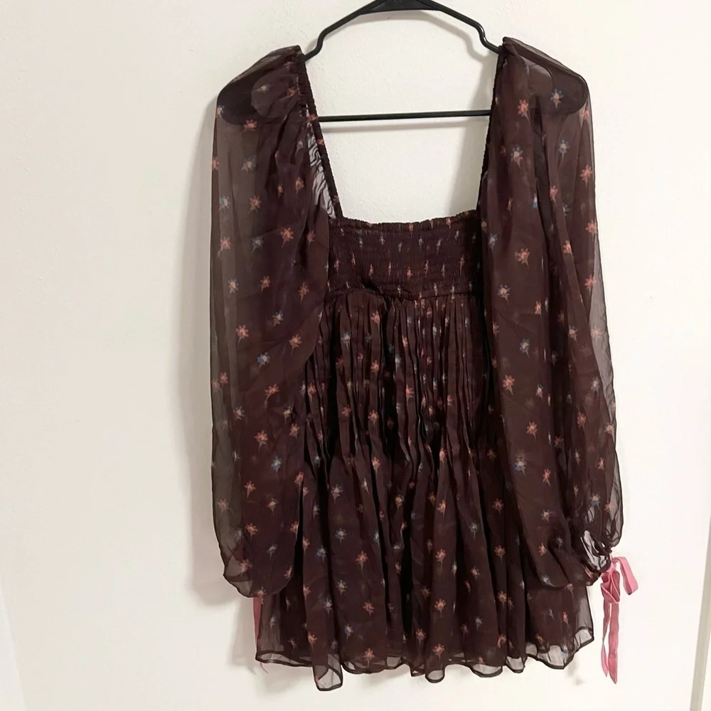 NWT Free People boho fall‎ Mini Dress Floral Embellished Embroidered